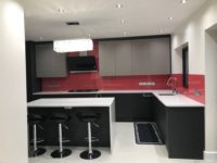 Red kitchen splashback