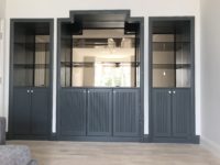 Mirror and glass shelves bar